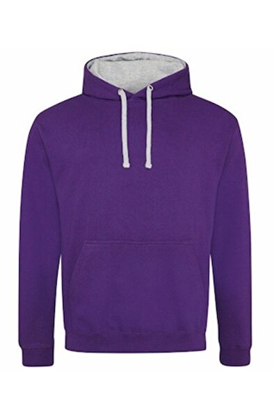 just hoods Hanorac bărbătesc, Varsity Just Hoods, violet cu gri, mărimea 2XL