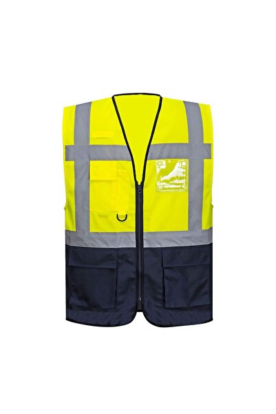 uniwest Uw-211 Executive Warning Vest Yellow Navy Blue