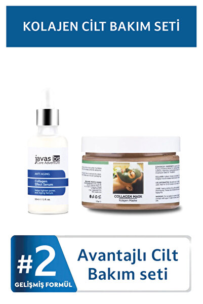 javas bs Kolajen Maske & Serum Seti – Sıkılaştırıcı, Nemlendirici, Kırışıklık...