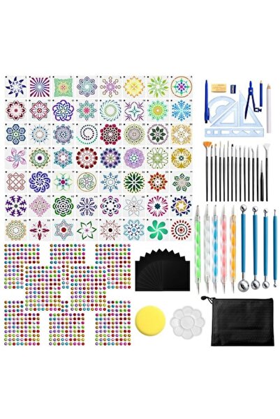 OptimStar Set pictura mandala, 105 piese, pentru artizanat, decoratiuni, ungh...