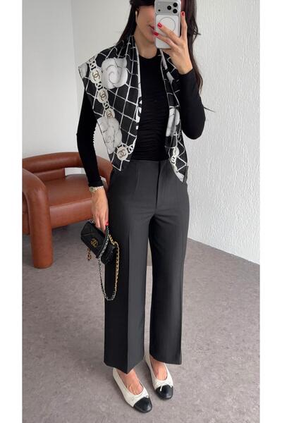 HAZELANNA Straight Cut Anthracite Trousers