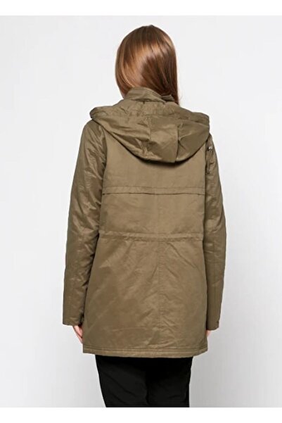 Stradivarius Geaca cu guler si gluga Kaki, M