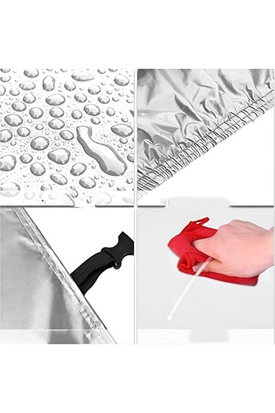 NEO Husă auto universală impermeabilă, gri cu dungi reflectorizante, mărimea L,