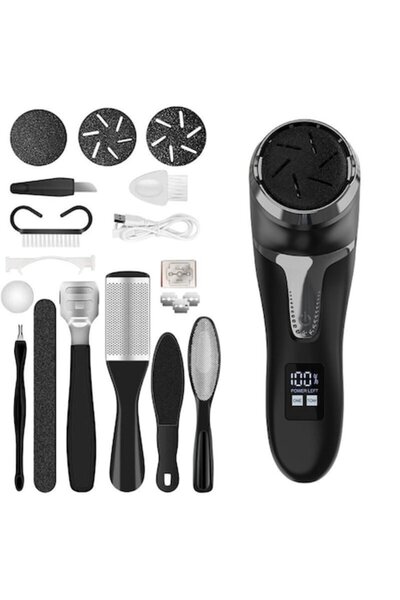 SZJY Electric Foot File Set for Callus Removal, Waterproof, Two Speeds, LED D...