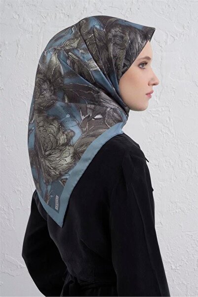 Armine Eșarfă din mătase pură Sura 9409 - 37 Gri cu model mixt