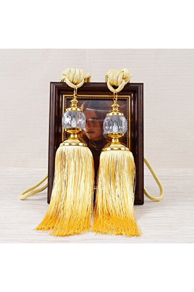 TİEBACK أربطة ستائر فاخرة بكرات كريستال – زوج (قطعتين) بألوان متعددة