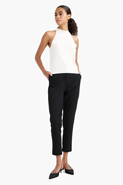 DeFacto Classic Chino Black Women's Trousers C1429Ax/Bk81