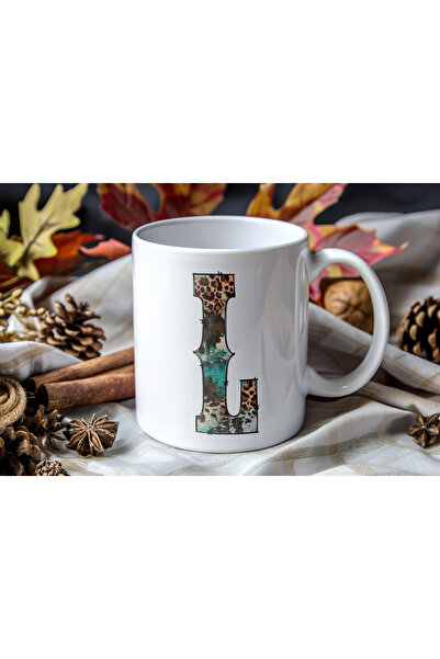 Beramussa كوب على شكل حرف L بتصميم عتيق - كوب قهوة وشاي مميز بنمط الفهد الغرب...