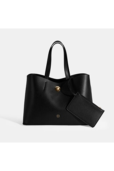 Desa Geantă de umăr portofel neagră pentru femei cu accesorii