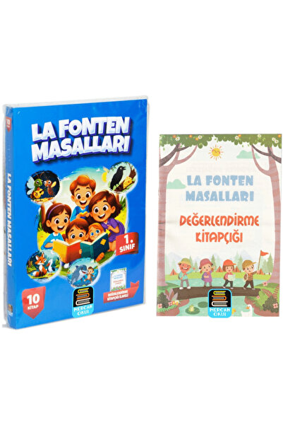 Mercan Okul Yayınları 1. مجموعة القراءة للفصل الدراسي حكايات La Fonten 10 كتب...