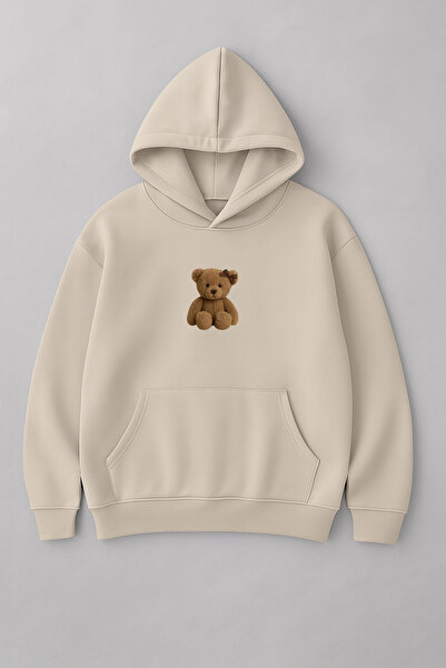 LORVEX سويت شيرت للجنسين مطبوع عليه دمية دب مقاس كبير