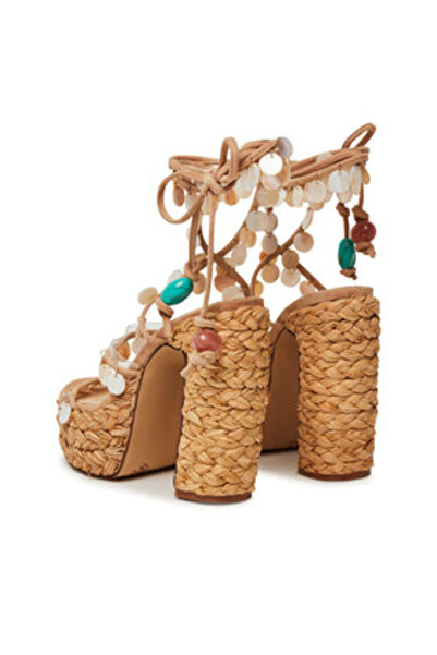NAKED WOLFE Γυναικεία Σανδάλια μπεζ NAKED WOLFE-FANTASTIC RAFFIA 00049
