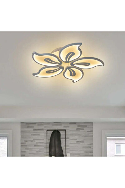 Alista Home Lustra LED cu telecomanda JASMINE 73 W, 5 Petale, lumina Rece/Calda/Neutra, Dimabila, Alb