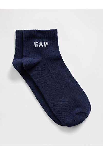 GAP Kadın Lacivert Logo Quarter Crew Çorap