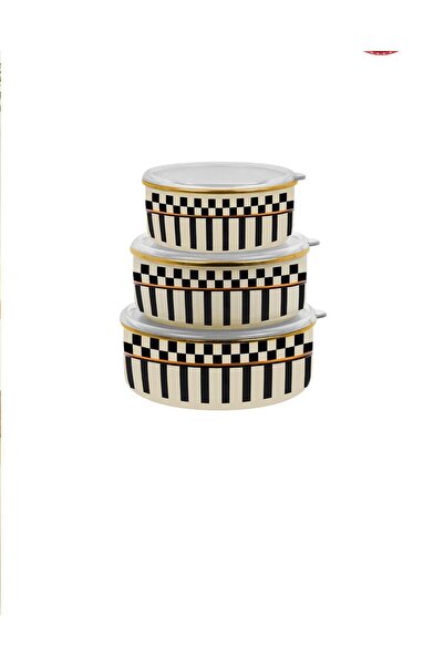 Altabi Prime Cream 3-Piece Enamel Storage Container and Enamel Milk Pot Sauce Bowl 14 cm