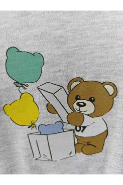 Ersel Baby Cotton Teddy Bear Printed Romper - Long Sleeves and Comfortable