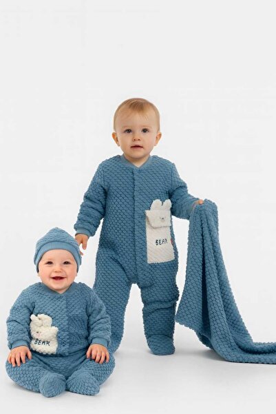 MİLAYS LİFE HOME COLLECTİON طقم ملابس للأطفال الذكور مكون من 5 قطع مع قبعة وغ...