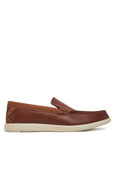 CLARKS Ανδρικά Μοκασίνια καφέ CLARKS-26181279 411 Σκούρο καφέ Λευκό