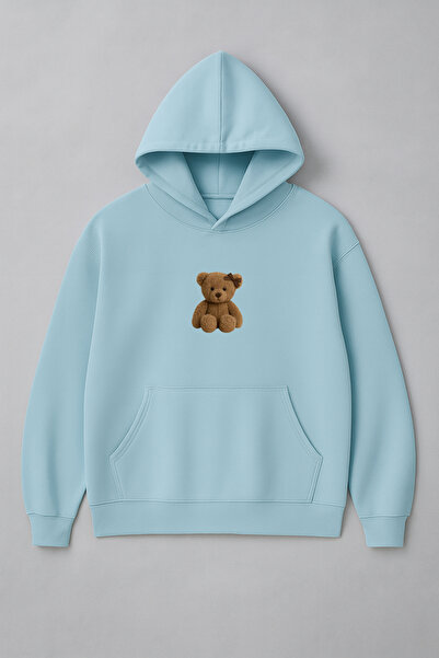 LORVEX سويت شيرت للجنسين مطبوع عليه دمية دب مقاس كبير