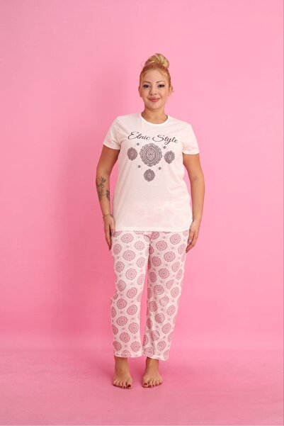 HUBEN Plus Size Oversized Cotton Pajama Set