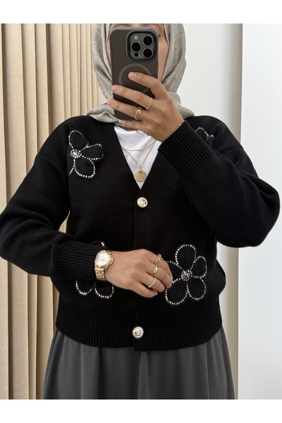 MERİÇ BOUTİQUE Floral Crop Cardigan