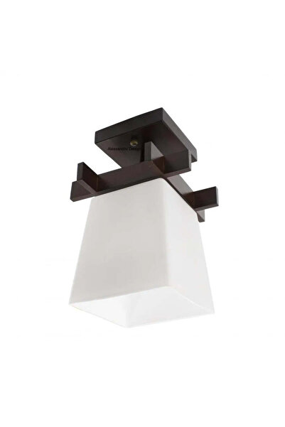 Alista Home Lustra Cala, 1 x E 27, Maro cu Alb, Lemn si Sticla