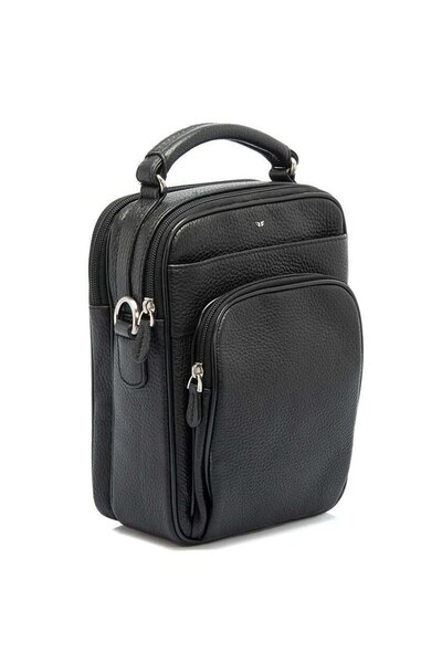 Tergan S1Pc00021200-A6F Leather Men's Crossbody Bag - Black