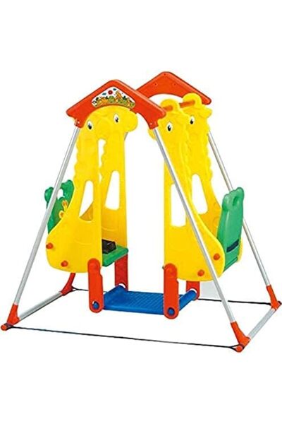 ALRWAD أرجوحة للأطفال، أرجوحة بتصميم زرافة، أرجوحة بلاستيكية بقواعد حديدية، م...
