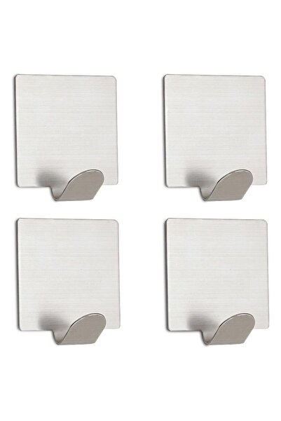 Mirfa خطافات ذاتية اللصق من الفولاذ المقاوم للصدأ (عبوة من 4 قطع)