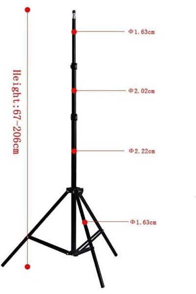 Angel Eye Teleskopik Tripod Uzun Tripod 2.1 M Tripod Siyah