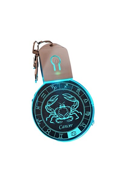 T&M Personalizare Breloc cu acril LED - Zodiac rotund - Horoscop multicolor c...