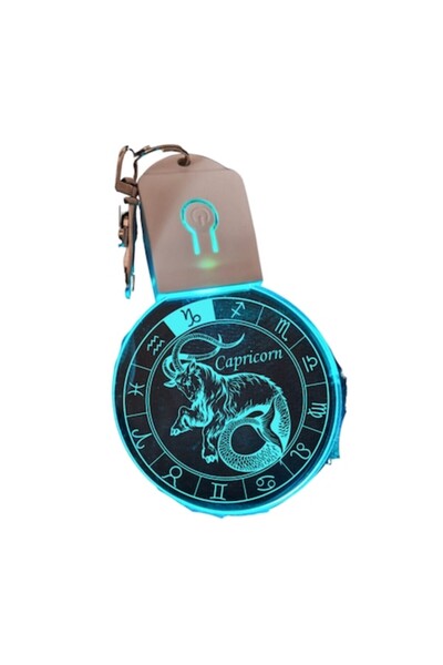 T&M Personalizare Breloc LED - Horoscop rotund cu zodia Capricorn și baterie,...