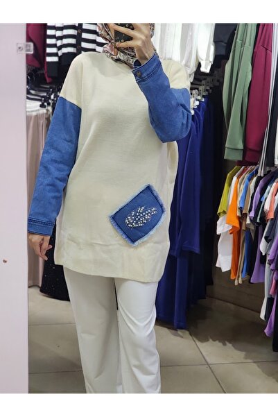 Nessia Jean Detailed Stone Embroidered Knitwear Tunic