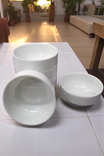 D&Y GAUDERY Seramşk 6 Adet Beyaz A Kalite Çorba Kasesi 12x5cm Derin Tas Hesap...