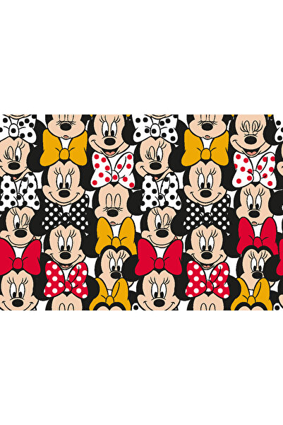 Minnie Mouse Renkli Kurdele Desenli Baskılı Kumaş