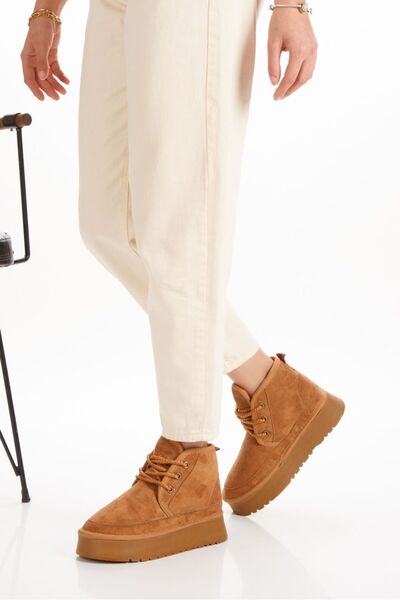 EPTC Kadın Taba Renk Kalın Taban Bağcıklı Günlük Bot