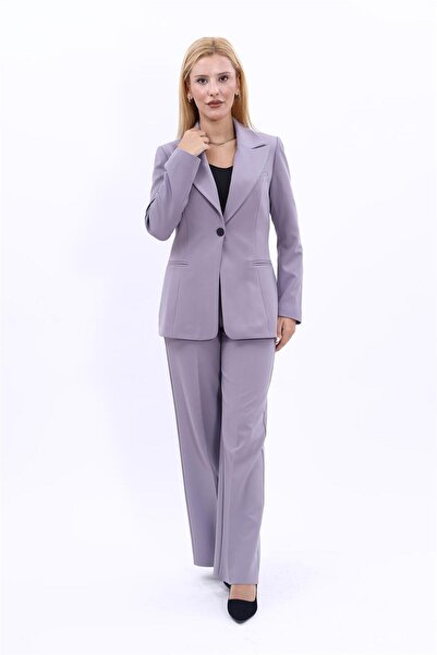 ÖNDER ÖZSOY Erkek Yaka Tek Düğmeli Klasik Ceket & Bol Paça Pantolon Takım-Antrasit