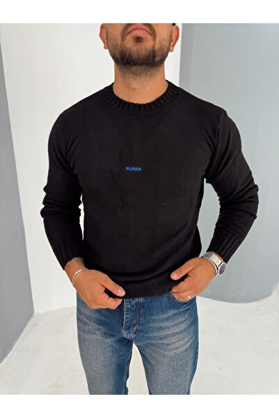 Baycombine35 سترة تريكو رجالية أساسية ضيقة بتصميم صامت