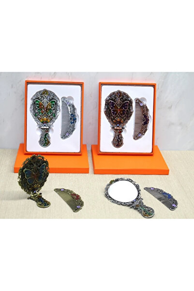 Genel Markalar Kelebek Katlanabilir Ayna Ve Tarak Seti Orta Boy Alk4985