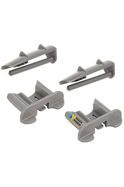 Arçelik Uyumlu 9480TA Bulaşık Makinesi 2 Ön 2 Arka Sepet Ray Kapağı Tutucu Stoper 4 lü Takım