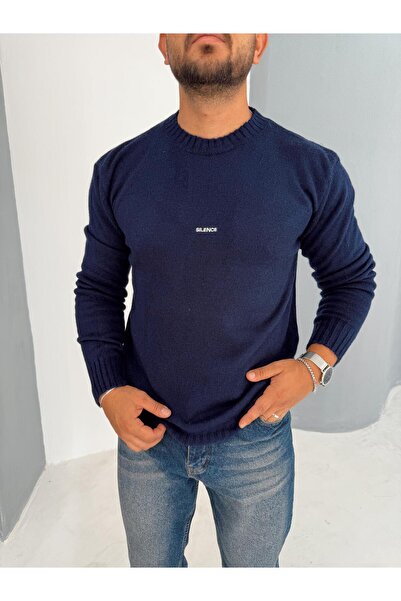 Baycombine35 سترة تريكو رجالية أساسية ضيقة بتصميم صامت