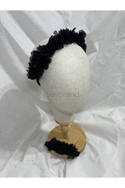 SavBrand مجموعة إكسسوارات شعر عصرية للأم والابنة - عصابة رأس للأطفال + تاج نسائي