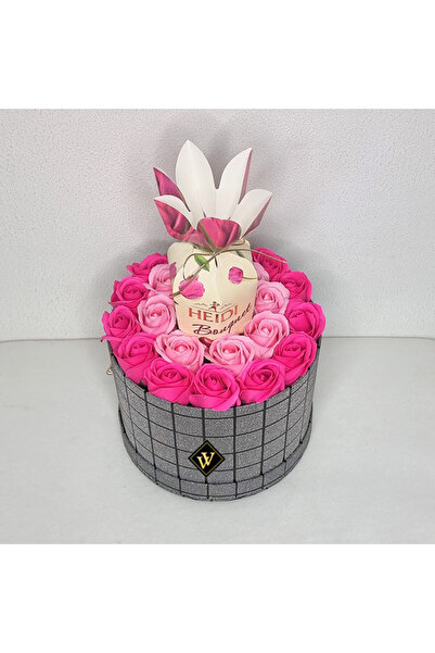 velve Στρογγυλό ασημένιο κουτί Pretty Gift με σαπουνόφουσκες και πραλίνες Hei...