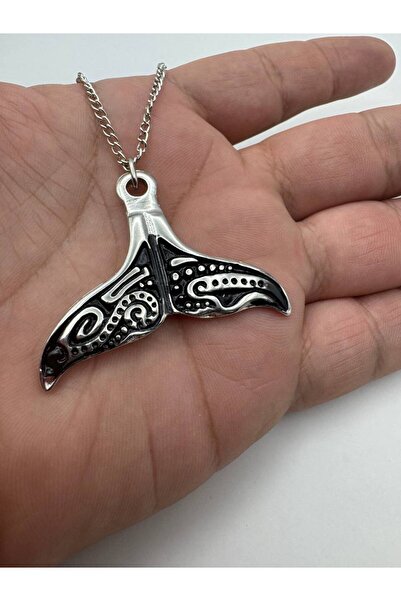 Herşey Nota Unisex Necklace with Embroidered Whale Tail Figure – Elegant, Sea-Inspired, and Original Design