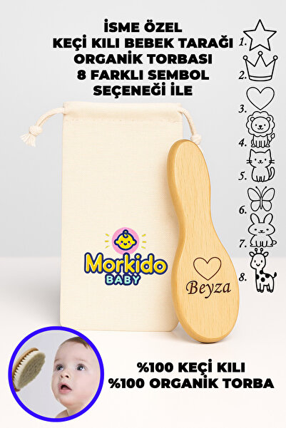 Morkido Baby Bebek Tarağı Ve Organik Torba 2'li Set -isme Özel(LAZER MARKALAM...