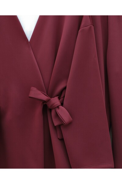 Modamorfo Buy Double Tie Scuba Kimono Set - Burgundy