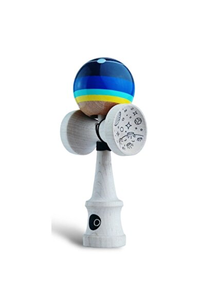 Okendama Kendama SPACE 1, blue, 17cm, metal bearing, MAPLE Ken / BEECH Tama
