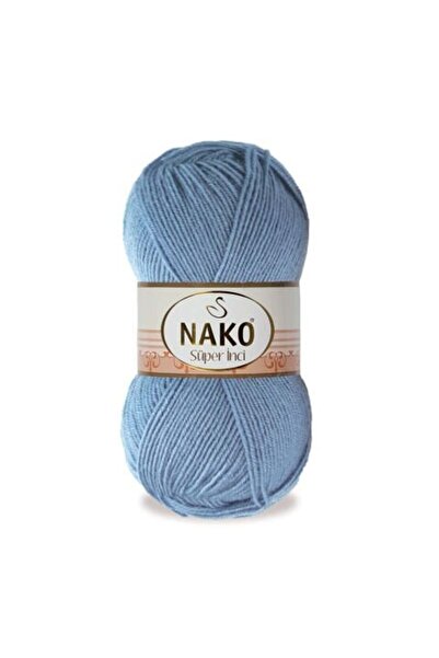 NAKO 5 bucăți de ață de tricotat manual Super Pearl 1986 Denim Blue