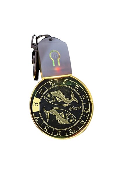 T&M Personalizare Breloc acrilic cu LED - Zodia Pești - Rotund - Horoscop