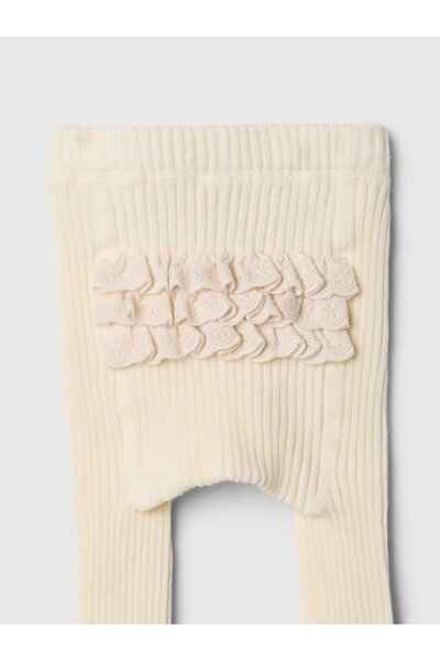 GAP Bebek Kırık Beyaz Fırfırlı Külotlu Çorap